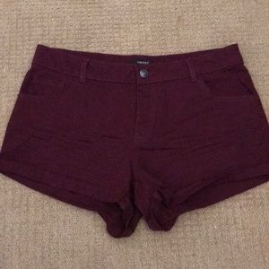 Burgundy Denim forever 21 shorts
